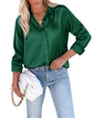 siliteelon Satin Blouses for Women Silk Button Down Shirts Casual Long Sleeve Shirt Business Office Work Tunic Tops