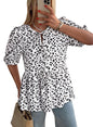 Dokotoo Womens Tops Casual Crewneck Babydoll Peplum Puff Sleeve Shirts Bow Tie Front Boho Summer Blouses