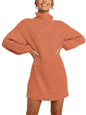 ANRABESS Women Oversized Sweater Dress Turtleneck Batwing Long Sleeve Ribbed Knit Loose 2024 Fall Winter Casual Short Dress