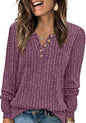 XIEERDUO Sweater for Women Long Sleeve Henley Shirts Tunic Tops to Wear with Leggings crew neck Sweaters Trendy 2024