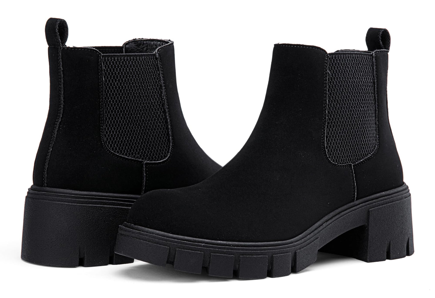 Vepose Women's 936 Chelsea Ankle Boots Platform Lug Sole Elastic Slip on Booties