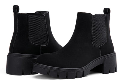 Vepose Women's 936 Chelsea Ankle Boots Platform Lug Sole Elastic Slip on Booties