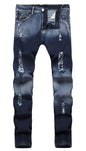 Men's Ripped Skinny Stretch Distressed Destroyed Slim Jeans Denim Pants