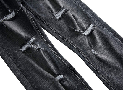Men's Ripped Skinny Stretch Distressed Destroyed Slim Jeans Denim Pants