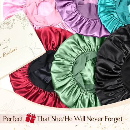 YANIBEST Bonnet for Men Hair Bonnet for Sleeping Double Layer Satin Bonnets for Black Women Curly Hair Braids