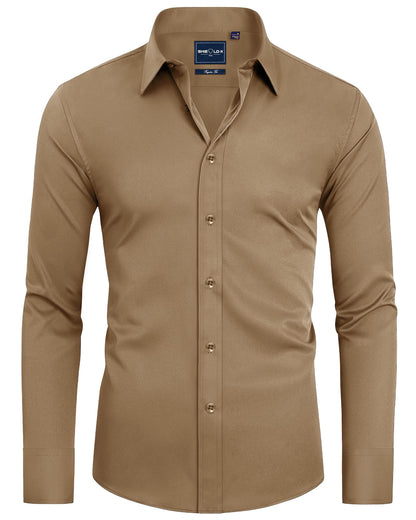 Alimens & Gentle Slim Fit Mens Dress Shirts for Men Button Down Long Sleeve Dress Shirts Wrinkle Free Formal Stain Proof