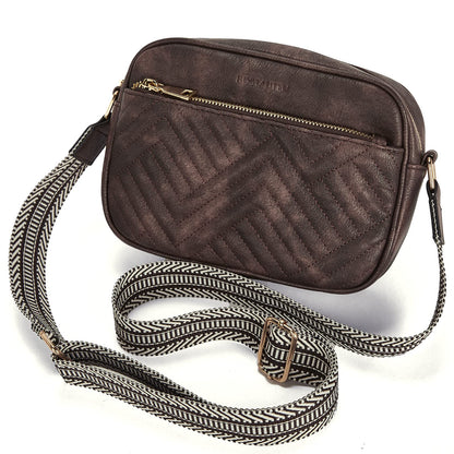 BOSTANTEN Quilted Crossbody Bags for Women Vegan Leather Purses Small Shoulder Handbags with Wide Strap