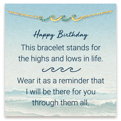 STORYJEWELLERY Wave Bracelets, Birthday Gifts for Women, Gifts for Mom, Sister Birthday Gifts, Daughter Gifts from Mom, Mom Birthday Gifts, Daughter Bracelets, Mothers Day Gifts, Christmas Gifts