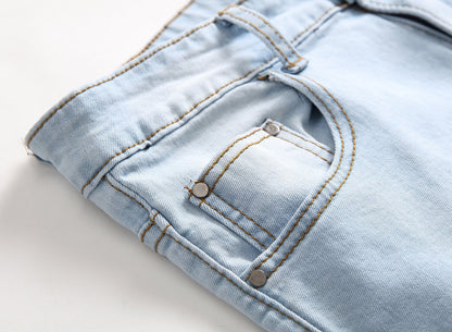 Men's Ripped Skinny Stretch Distressed Destroyed Slim Jeans Denim Pants