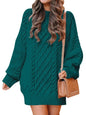 ANRABESS Women Long Sleeve Oversized Cable Knit Chunky Baggy Loose Pullover Tunic Mini Sweater Dress 2024 Trendy Fall Outfits