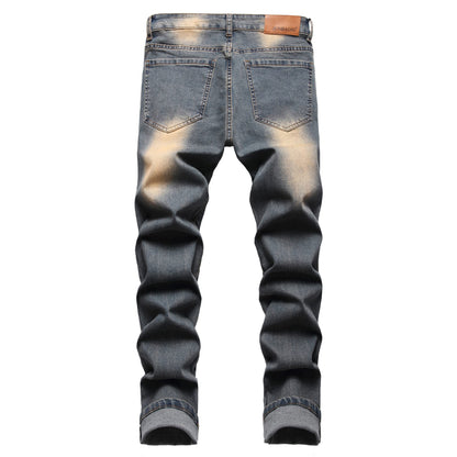 JUNBAOSS Men's Slim Fit Stretch Jeans Ripped Skinny Jeans for Men, Distressed Straight Leg Fashion Comfort Flex Waist Pants