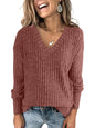 ANRABESS Long Sleeve Shirts for Women V Neck Casual Fall Tops Loose Fit Lightweight Sweaters Tunic Fashion 2024 Clothes
