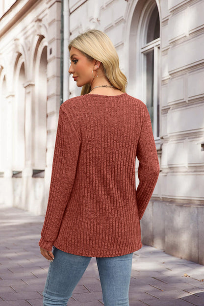 XIEERDUO Sweater for Women Long Sleeve Henley Shirts Tunic Tops to Wear with Leggings crew neck Sweaters Trendy 2024