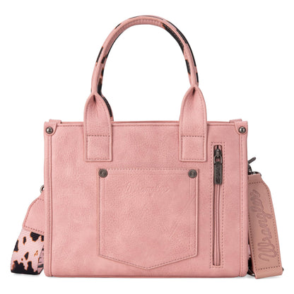 Wrangler Cow Print Tote Bag for Women Western Purse Boho Top Handle Satchel Handbag with Signature Strap