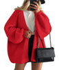PRETTYGARDEN Womens Oversized Cardigan Sweaters 2024 Fall Long Lantern Sleeve Knit Open Front Lightweight Sweater