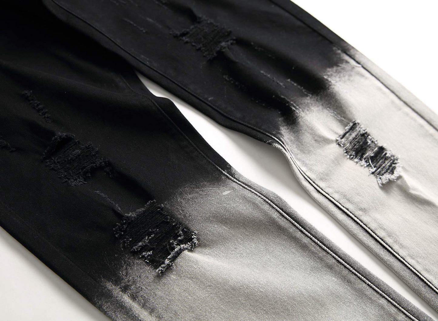 Men's Ripped Skinny Stretch Distressed Destroyed Slim Jeans Denim Pants