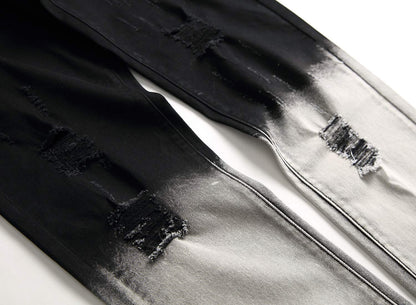 Men's Ripped Skinny Stretch Distressed Destroyed Slim Jeans Denim Pants