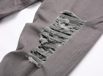 Men's Ripped Skinny Stretch Distressed Destroyed Slim Jeans Denim Pants