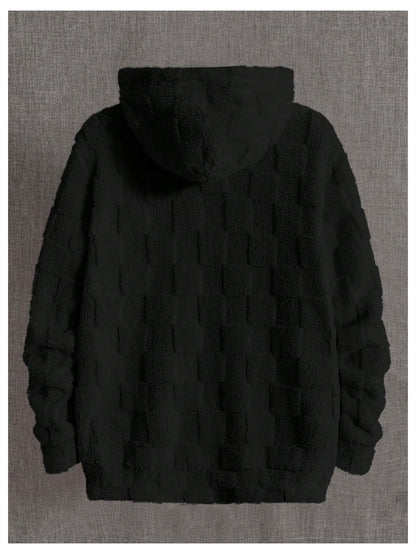 SOLY HUX Hoodies for Men Graphic Fuzzy Sherpa Pullover Hoodie Long Sleeve Winter Fleece Hooded Sweatshirt