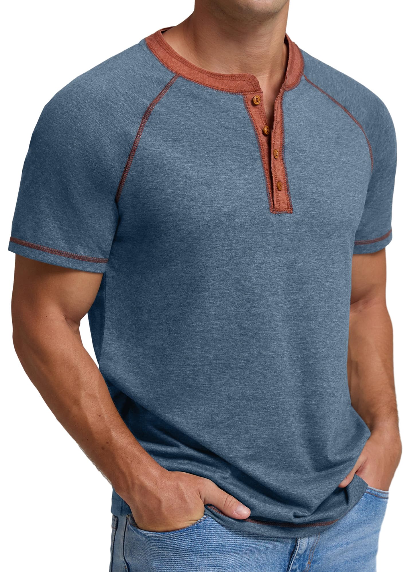 Sailwind Mens Henley Long/Short Sleeve T-Shirt Cotton Casual Shirt