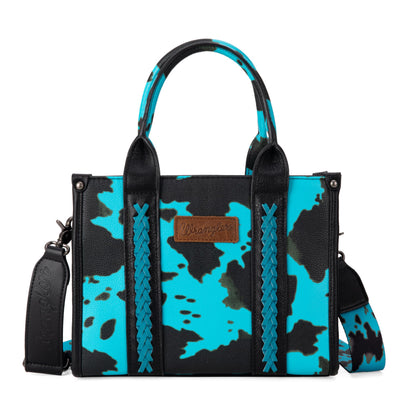 Wrangler Cow Print Tote Bag for Women Western Purse Boho Top Handle Satchel Handbag with Signature Strap