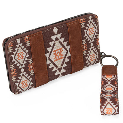 Montana West × Wrangler Wristlet Western Wallet Boho Aztec Credit Card Holder Gifts for Women Ladies Female