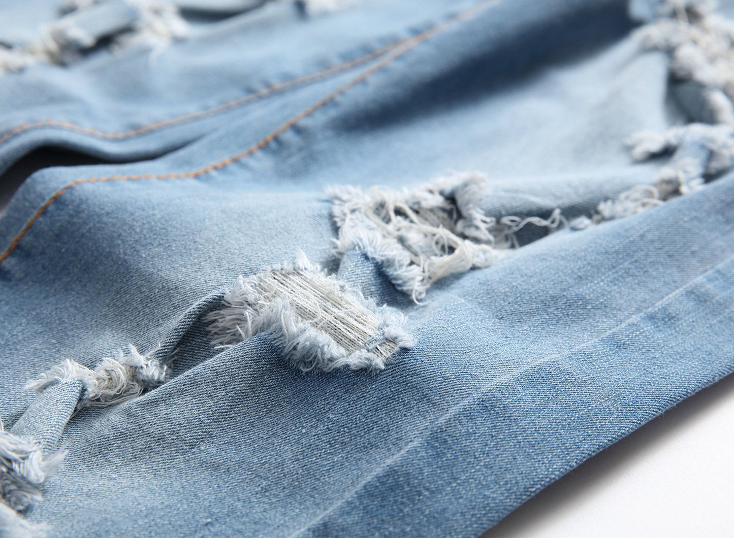 Men's Ripped Skinny Stretch Distressed Destroyed Slim Jeans Denim Pants