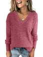 ANRABESS Long Sleeve Shirts for Women V Neck Casual Fall Tops Loose Fit Lightweight Sweaters Tunic Fashion 2024 Clothes