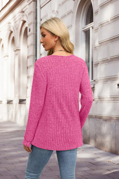 XIEERDUO Sweater for Women Long Sleeve Henley Shirts Tunic Tops to Wear with Leggings crew neck Sweaters Trendy 2024