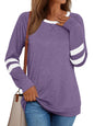 AUTOMET Womens Long Sleeve Shirts Color Block Casual Crewneck Tops Tshirt Basic Tees Fall Fashion Clothes Trendy Outfits