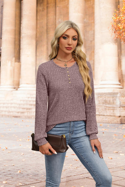 XIEERDUO Sweater for Women Long Sleeve Henley Shirts Tunic Tops to Wear with Leggings crew neck Sweaters Trendy 2024