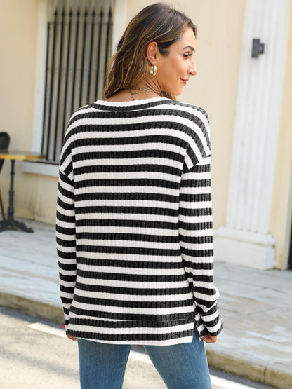 ANRABESS Long Sleeve Shirts for Women V Neck Casual Fall Tops Loose Fit Lightweight Sweaters Tunic Fashion 2024 Clothes