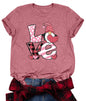 Valentine's Day Shirt for Womens Cute Gnomes T-Shirt Love Heart Printed Shirts Short Sleeve Graphic Tees Tops