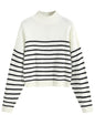 ZAFUL Women's Cropped Turtleneck Sweater Lantern Sleeve Ribbed Knit Pullover Sweater Jumper