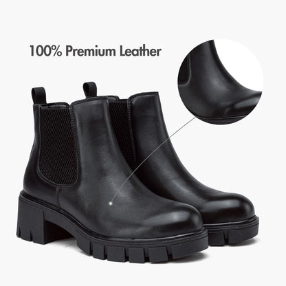 Vepose Women's 936 Chelsea Ankle Boots Platform Lug Sole Elastic Slip on Booties