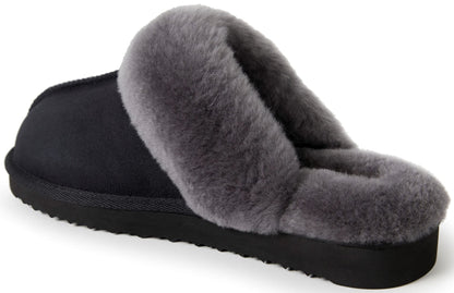 Dearfoams Women's Fireside Sydney Shearling Fur Indoor/Outdoor Scuff Slipper with Wide Widths