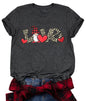 Valentine's Day Shirt for Womens Cute Gnomes T-Shirt Love Heart Printed Shirts Short Sleeve Graphic Tees Tops