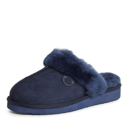 Dearfoams Women's Fireside Sydney Shearling Fur Indoor/Outdoor Scuff Slipper with Wide Widths