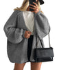 PRETTYGARDEN Womens Oversized Cardigan Sweaters 2024 Fall Long Lantern Sleeve Knit Open Front Lightweight Sweater