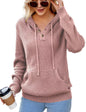 CiCiBird Women Fall Hoodies Sweater Knit V Neck Tops Oversized Fashion Pullover Casual Long Sleeve Shirts with Pockets