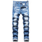JUNBAOSS Men's Slim Fit Stretch Jeans Ripped Skinny Jeans for Men, Distressed Straight Leg Fashion Comfort Flex Waist Pants