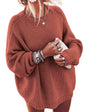 Ugerlov Women's Oversized Sweaters Batwing Sleeve Mock Neck Jumper Tops Chunky Knit Pullover Sweater