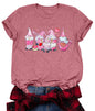Valentine's Day Shirt for Womens Cute Gnomes T-Shirt Love Heart Printed Shirts Short Sleeve Graphic Tees Tops