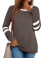 AUTOMET Womens Long Sleeve Shirts Color Block Casual Crewneck Tops Tshirt Basic Tees Fall Fashion Clothes Trendy Outfits