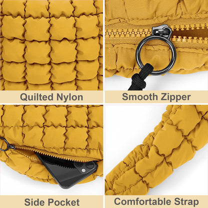Juoxeepy Quilted Tote Bag Large Quilted Carryall Puffer Shoulder Bag Lightweight Quilted Padding Hobo Bag Quilted Bag
