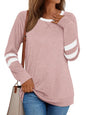 AUTOMET Womens Long Sleeve Shirts Color Block Casual Crewneck Tops Tshirt Basic Tees Fall Fashion Clothes Trendy Outfits