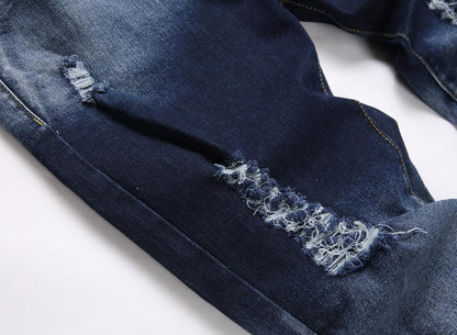 Men's Ripped Skinny Stretch Distressed Destroyed Slim Jeans Denim Pants