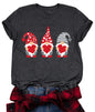 Valentine's Day Shirt for Womens Cute Gnomes T-Shirt Love Heart Printed Shirts Short Sleeve Graphic Tees Tops