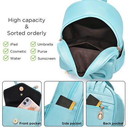 I IHAYNER Girls Bowknot Cute Leather Backpack Mini Backpack Purse for Women