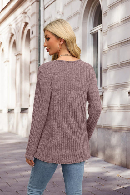 XIEERDUO Sweater for Women Long Sleeve Henley Shirts Tunic Tops to Wear with Leggings crew neck Sweaters Trendy 2024